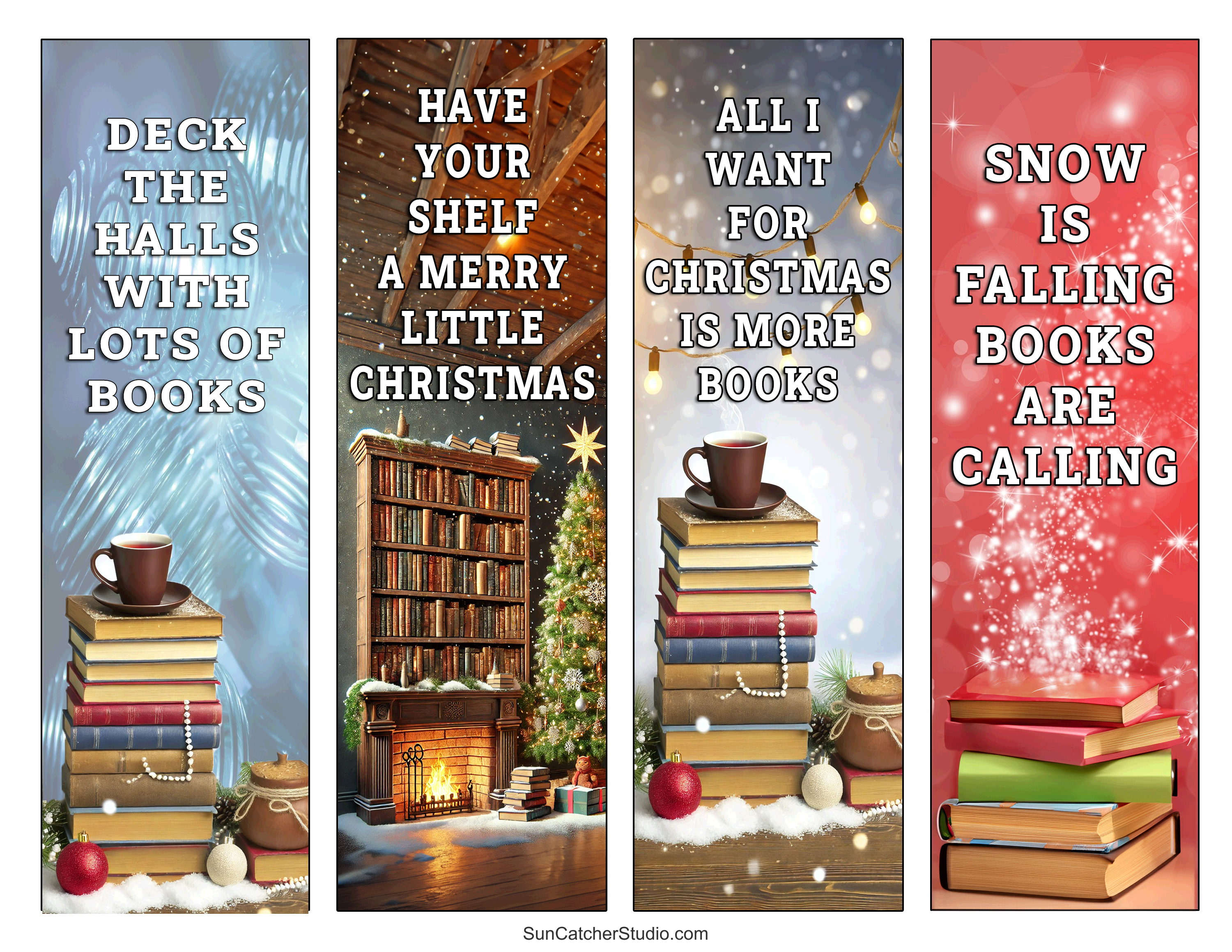 free printable christmas bookmarks (to print & to color) – free